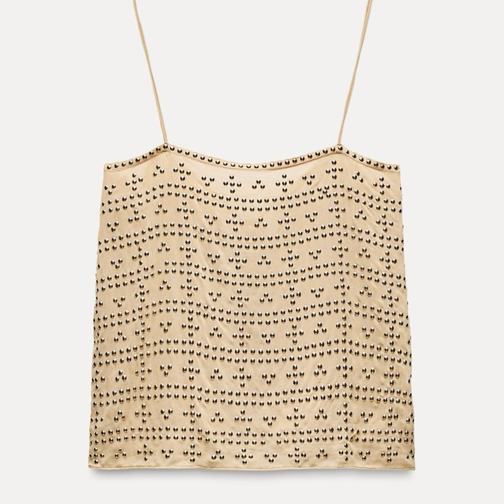 Zara Beige Studded Camisole